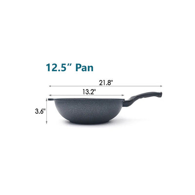 Wok Non-Stick Cooking Frying Pan Pot, 5 Layer Marble Coating, MADE IN KOREA