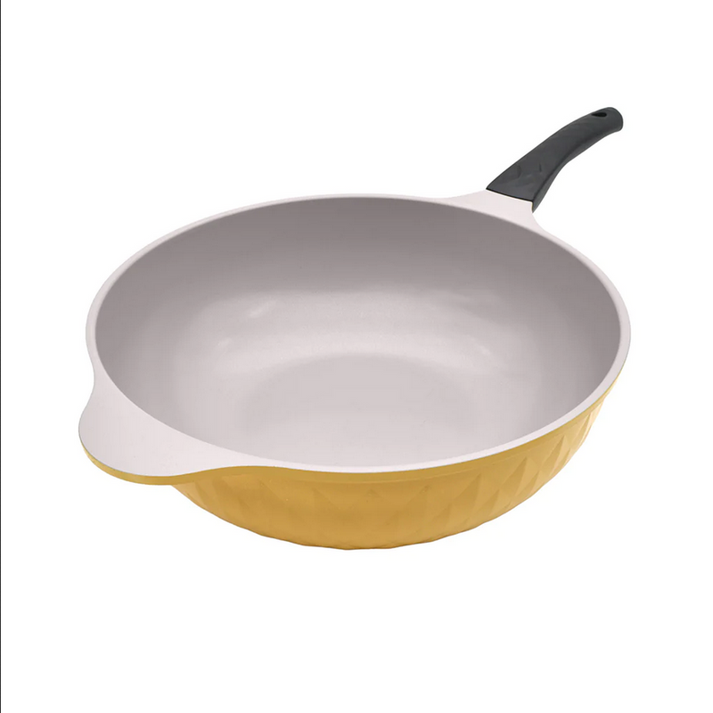 Ceramic Coating Interior and Exterior Cooking Wok, Cooking Pan Made In Korea