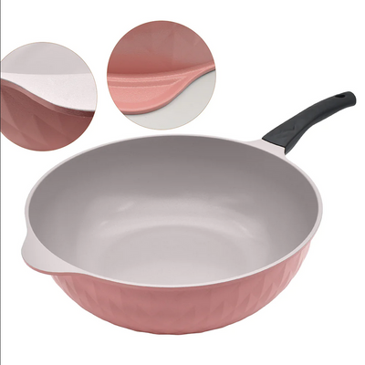 Ceramic Coating Interior and Exterior Cooking Wok, Cooking Pan Made In Korea