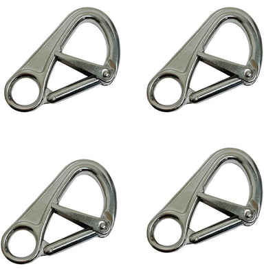 Stainless Steel Double Lock Safety Hook Snap Hook WLL 850 Lbs Sailing Boat 4 Pcs