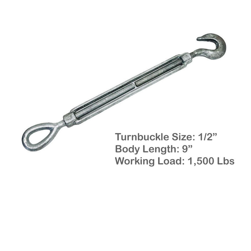 Turnbuckle HOOK EYE Pulley Galvanized Drop Forge Hook Eye Turnbuckle