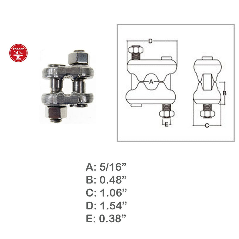Marine Boat Fist Clip Wire Rope Clip Stainless Steel T316 Drop Forged