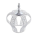 Crown Centerpiece 14" in" x 11" Vintage Style Metal Showpiece with Glass Crystal