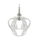 Crown Centerpiece 14" in" x 11" Vintage Style Metal Showpiece with Glass Crystal