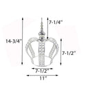 Crown Centerpiece 14" in" x 11" Vintage Style Metal Showpiece with Glass Crystal