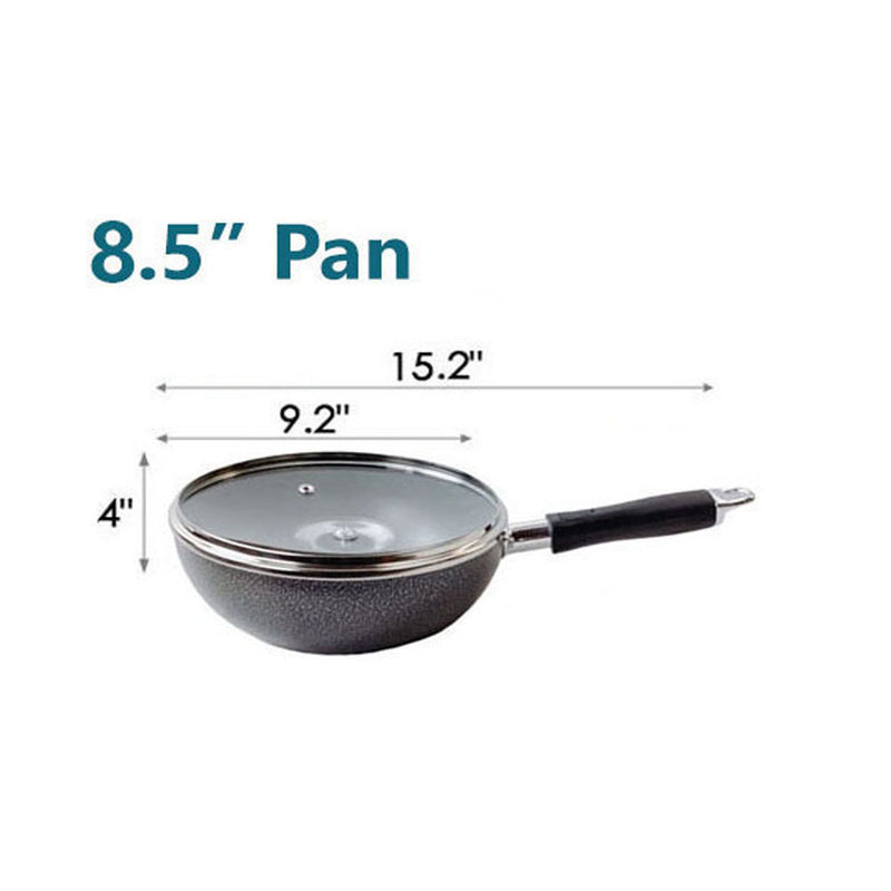 Nonstick Wok Frying Pan Saute Pan with Lid , Non Toxic Deep Fry Pan Ergonomic Plastic Handle