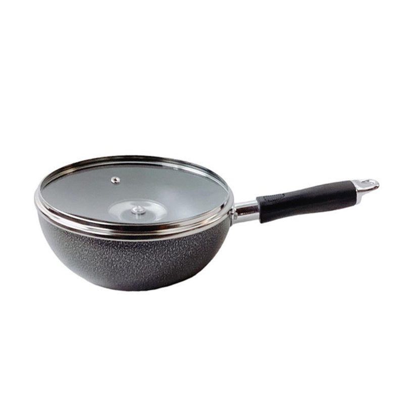 Nonstick Wok Frying Pan Saute Pan with Lid , Non Toxic Deep Fry Pan Ergonomic Plastic Handle