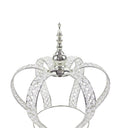 Crown Centerpiece 16" in" x 15" Vintage Style Metal Showpiece with Glass Crystal