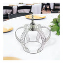 Crown Centerpiece 16" in" x 15" Vintage Style Metal Showpiece with Glass Crystal