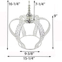 Crown Centerpiece 16" in" x 15" Vintage Style Metal Showpiece with Glass Crystal
