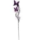31" Artificial Glitter Butterflies Dead Twig Spray Window Insect Floral Decor Party Flower Arrangement - Purple