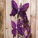 31" Artificial Glitter Butterflies Dead Twig Spray Window Insect Floral Decor Party Flower Arrangement - Purple