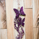 10 Pcs 31" Artificial Glitter Butterflies Dead Twig Spray Window Insect Floral Decor Party Flower Arrangement - Purple