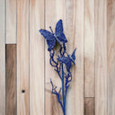 31" Artificial Glitter Butterflies Dead Twig Spray Window Insect Floral Decor Party Flower Arrangement - Blue