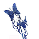10 Pcs 31" Artificial Glitter Butterflies Dead Twig Spray Window Insect Floral Decor Party Flower Arrangement - Blue