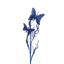 10 Pcs 31" Artificial Glitter Butterflies Dead Twig Spray Window Insect Floral Decor Party Flower Arrangement - Blue