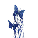 10 Pcs 31" Artificial Glitter Butterflies Dead Twig Spray Window Insect Floral Decor Party Flower Arrangement - Blue