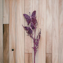 31" Artificial Glitter Butterflies Dead Twig Spray Window Insect Floral Decor Party Flower Arrangement - Lavender