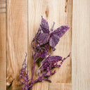 10 Pcs 31" Artificial Glitter Butterflies Dead Twig Spray Window Insect Floral Decor Party Flower Arrangement - Lavender