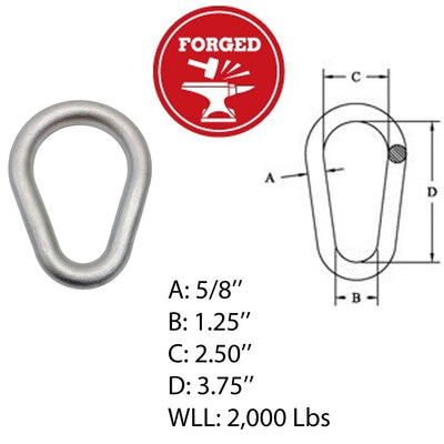 Drop Forged Wire Rope Pear Link Master Link Stainless Steel T316