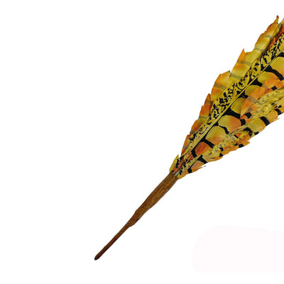 Yellow Ruby Faux Feather Spray Artificial Flower Boho Farmhouse Decor 22" 12 Pcs