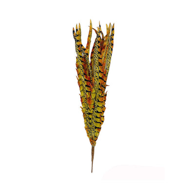 Yellow Ruby Faux Feather Spray Artificial Flower Boho Farmhouse Decor 22" 12 Pcs