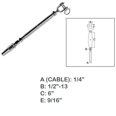 Cable Jaw Swageless Turnbuckle Pipe Turnbuckle Stainless Steel T316