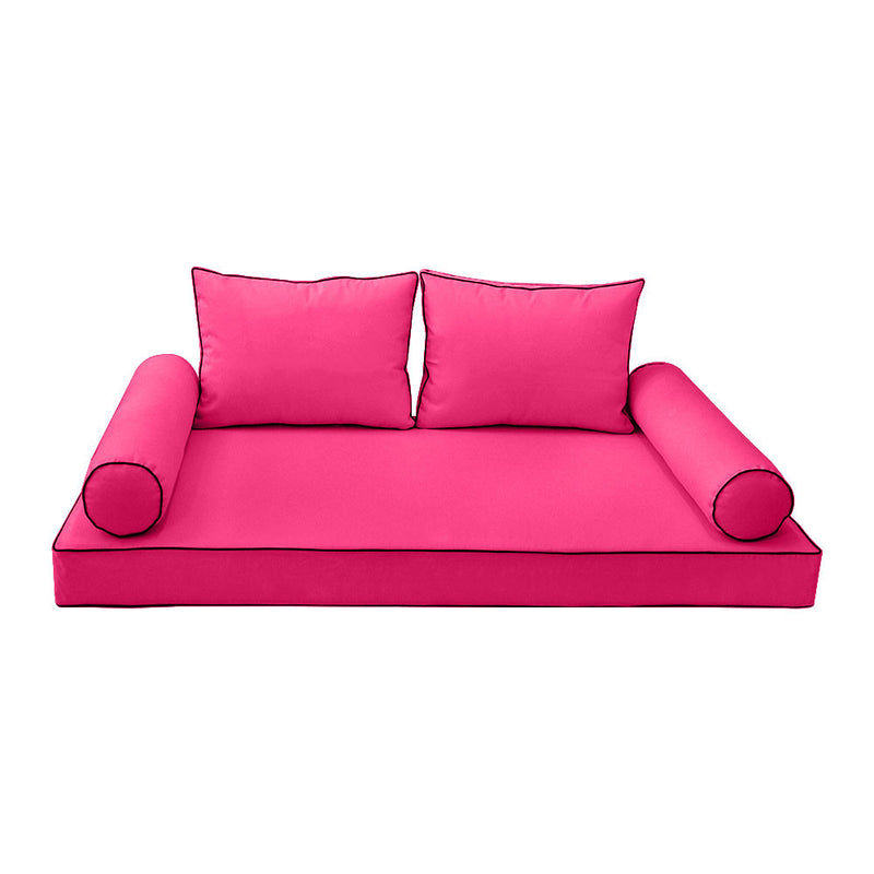 Model-1 Daybed Mattress Bolster Pillow Covers Contrast Trim Twin AD110