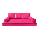 Model-3 6PC Contrast Pipe Daybed Mattress Cushion Complete Set-Twin Size AD110