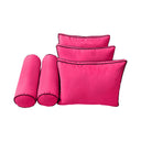 Model-3 6PC Contrast Pipe Daybed Mattress Cushion Complete Set-Twin Size AD110