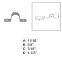 Deck Loop Pad Eye Stainless Steel Boat 2 Hole Eye Strap,Tie Down