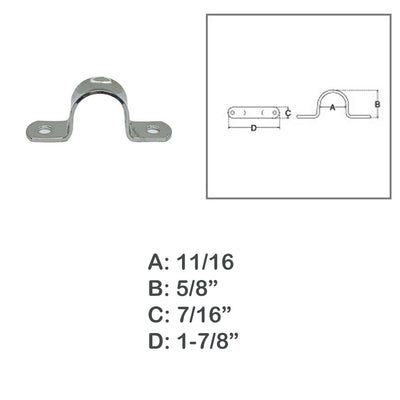 Deck Loop Pad Eye Stainless Steel Boat 2 Hole Eye Strap,Tie Down