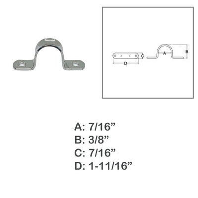 Deck Loop Pad Eye Stainless Steel Boat 2 Hole Eye Strap,Tie Down