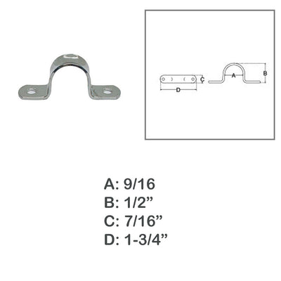 Deck Loop Pad Eye Stainless Steel Boat 2 Hole Eye Strap,Tie Down