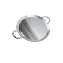 14" Stainless Steel Round Serving Platter – Ottoman Tray with Handles for Kitchen, Parties & Decorative Display