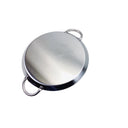 14" Stainless Steel Round Serving Platter – Ottoman Tray with Handles for Kitchen, Parties & Decorative Display