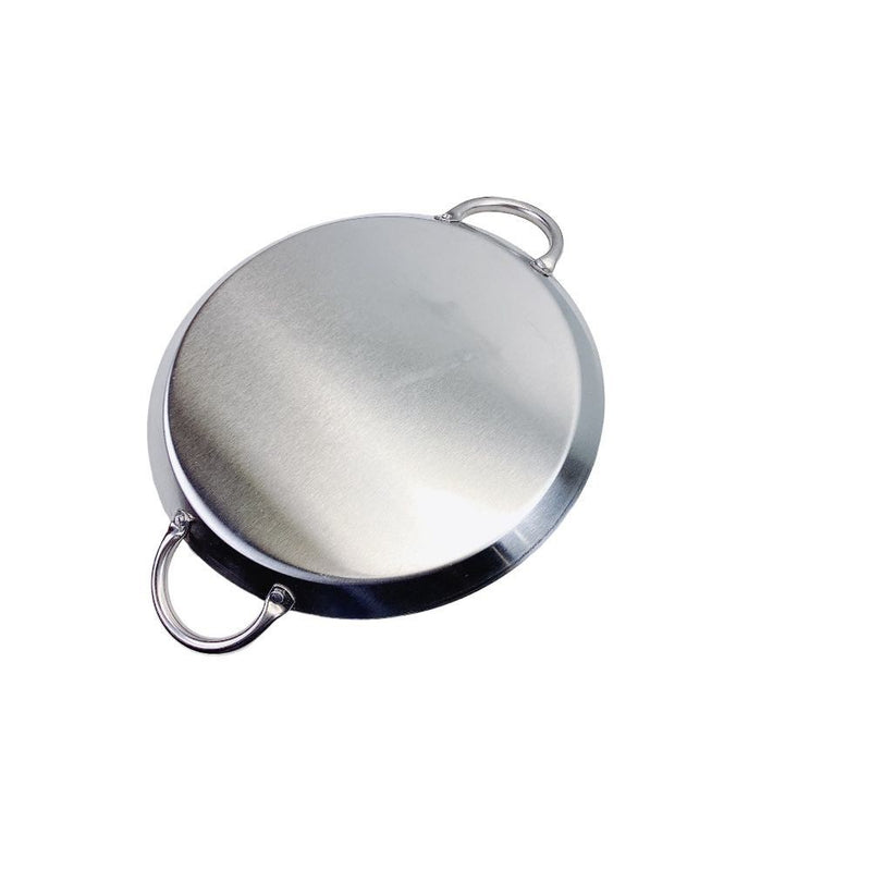 Stainless Steel Round Tray & To Warm Tortillas 14" with Double Handle