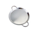 14" Stainless Steel Round Serving Platter – Ottoman Tray with Handles for Kitchen, Parties & Decorative Display