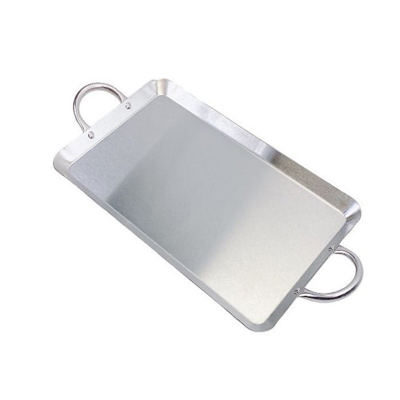 11-1/2" x 19" Stainless Steel Rectangular Serving Platter – Ottoman Tray with Handles for Kitchen, Parties & Decorative Display