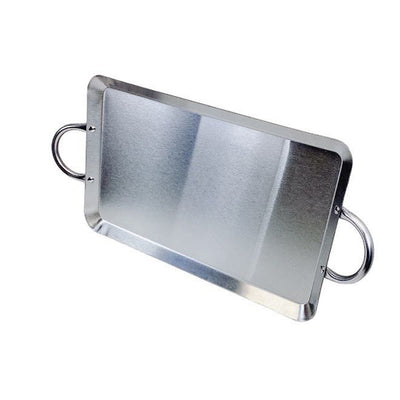 11-1/2" x 19" Stainless Steel Rectangular Serving Platter – Ottoman Tray with Handles for Kitchen, Parties & Decorative Display
