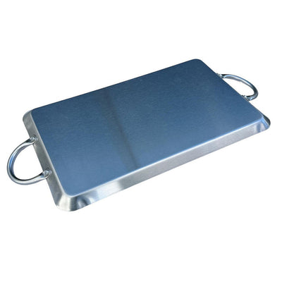 11-1/2" x 19" Stainless Steel Rectangular Serving Platter – Ottoman Tray with Handles for Kitchen, Parties & Decorative Display