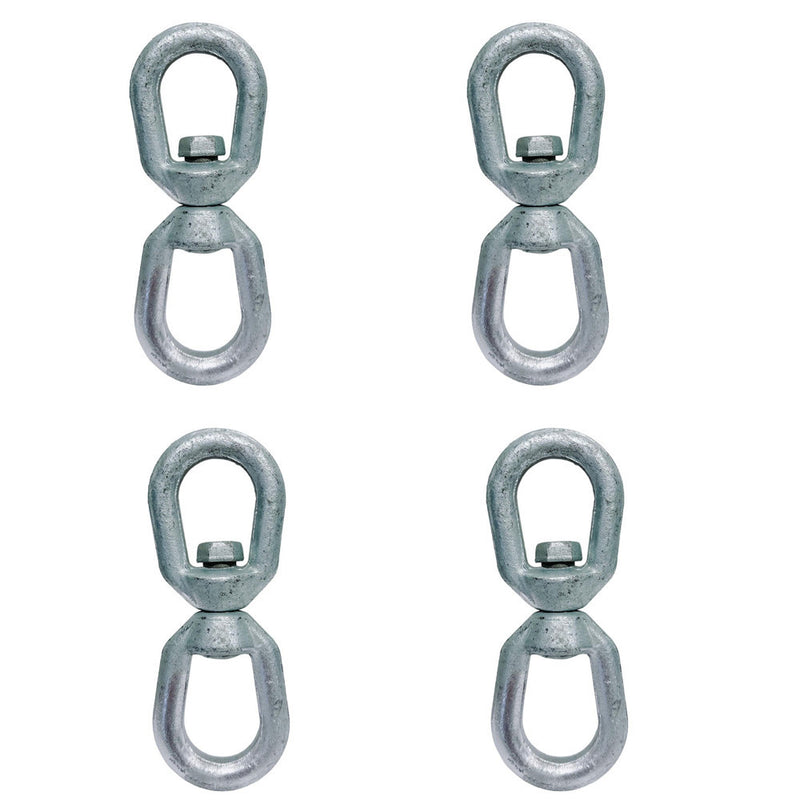 4 PCS 5/8" Eye & Eye Swivel for Marine Boats – Hot Dipped Galvanized Mooring Connector, 5,200 lbs WLL, Eye & Eye Swivel
