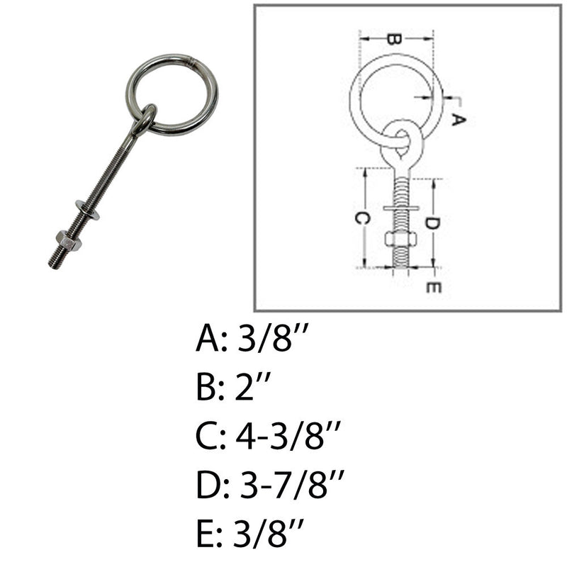 Marine Ring Eye Bolt Ring Diameter Shoulder Bolt Stainless Steel T304