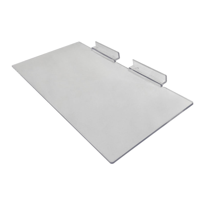 4" x 10" Slatwall Shoe Shelf Flat Styrene Display Fixture - Clear Acrylic 4 Pcs