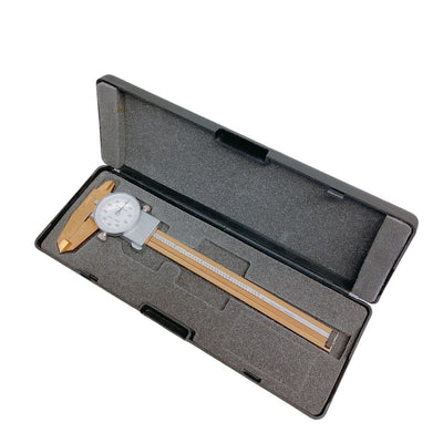 0-6" Stainless Hardened 4 Way Tin Coated Dial Caliper, 0.001" Grad. Shock Proof