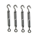 Stainless Steel 3/8" Hook Eye Turnbuckle 700 Lbs WLL Marine Boat Rigging 4 Pcs
