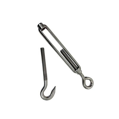 Stainless Steel 3/8" Hook Eye Turnbuckle 700 Lbs WLL Marine Boat Rigging 4 Pcs