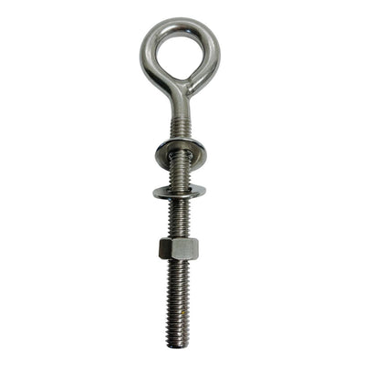 Marine 3/8" x 4" Plain Eye Bolt Screw 1,000 Lbs WLL Lifting Stainless Steel T316