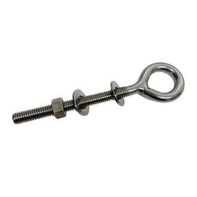 Marine 3/8" x 4" Plain Eye Bolt Screw 1,000 Lbs WLL Lifting Stainless Steel T316